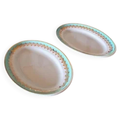 Raviers Lunéville Pierrefonds, dorure et feuillage doré (lot de 2)