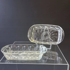 2 raviers/ramequins en verre transparent à oreilles en très bon état