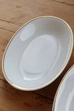 Raviers vintage en porcelaine blanche et liseré doré