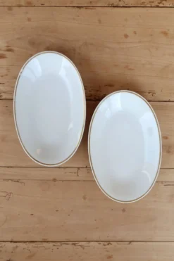 Raviers vintage en porcelaine blanche et liseré doré