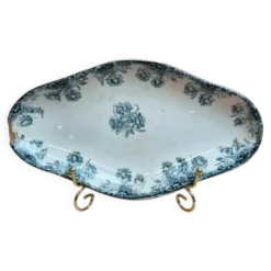 Ravier terre de fer Sté Amandinoise – modèle Oeillets – décor bleu ancien