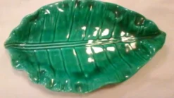 Ravier vintage céramique en forme de feuille