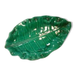 Ravier vintage céramique en forme de feuille