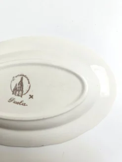 Ravier vintage L'Amandinoise modèle Paola blanc crème fleurs