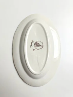 Ravier vintage L'Amandinoise modèle Paola blanc crème fleurs