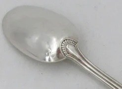 Ravinet d'Enfert 6 cuillères à moka argent massif Minerve, godrons Art Déco