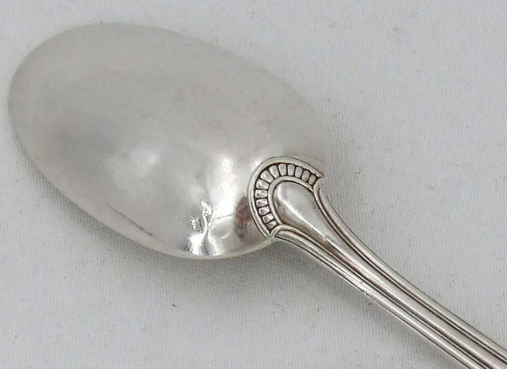 Ravinet d'Enfert 6 cuillères à moka argent massif Minerve, godrons Art Déco
