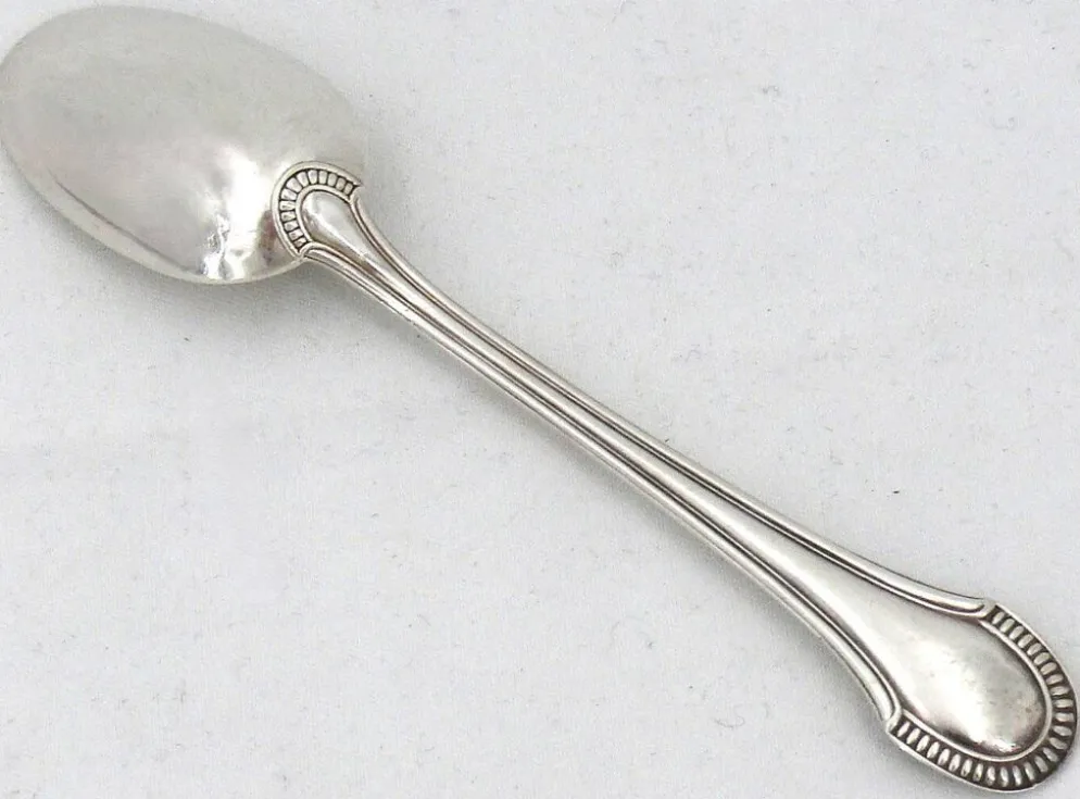 Ravinet d'Enfert 6 cuillères à moka argent massif Minerve, godrons Art Déco