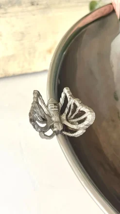 Refroidisseur de Champagne Papillon, Papillon en métal argenté vintage français