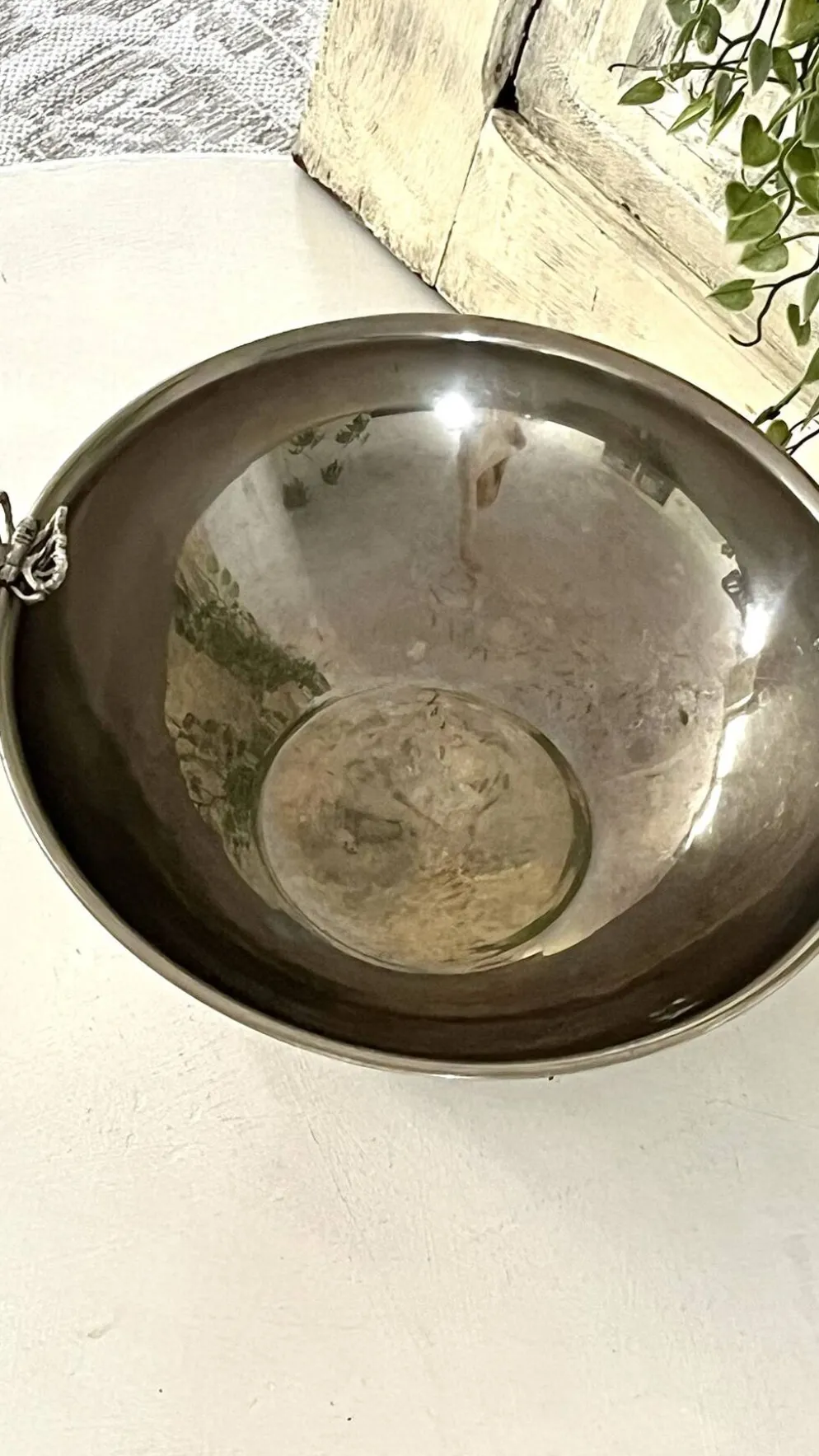 Refroidisseur de Champagne Papillon, Papillon en métal argenté vintage français