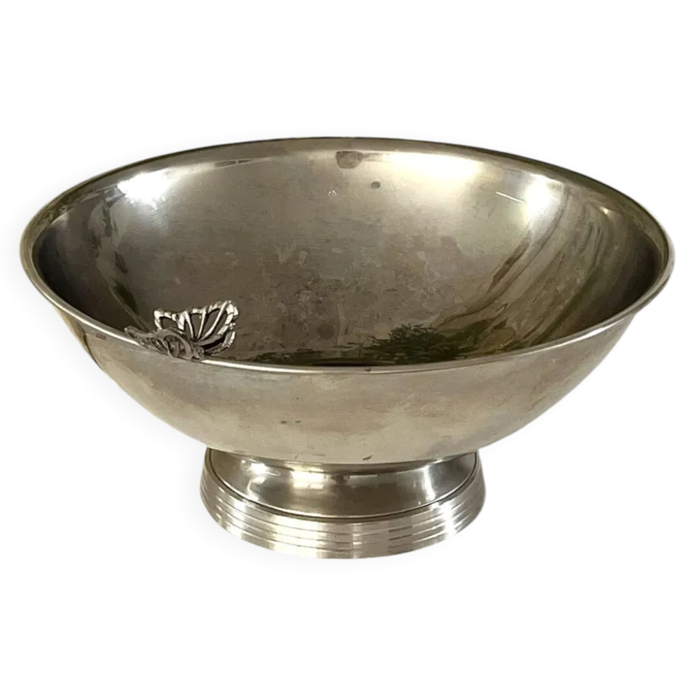 Refroidisseur de Champagne Papillon, Papillon en métal argenté vintage français