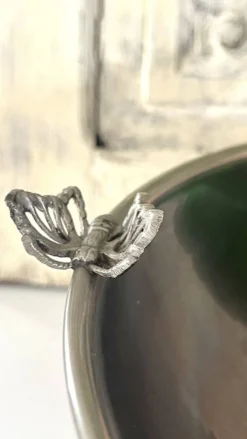 Refroidisseur de Champagne Papillon, Papillon en métal argenté vintage français
