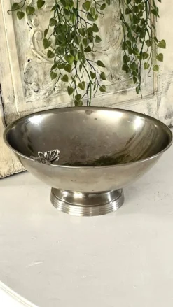 Refroidisseur de Champagne Papillon, Papillon en métal argenté vintage français