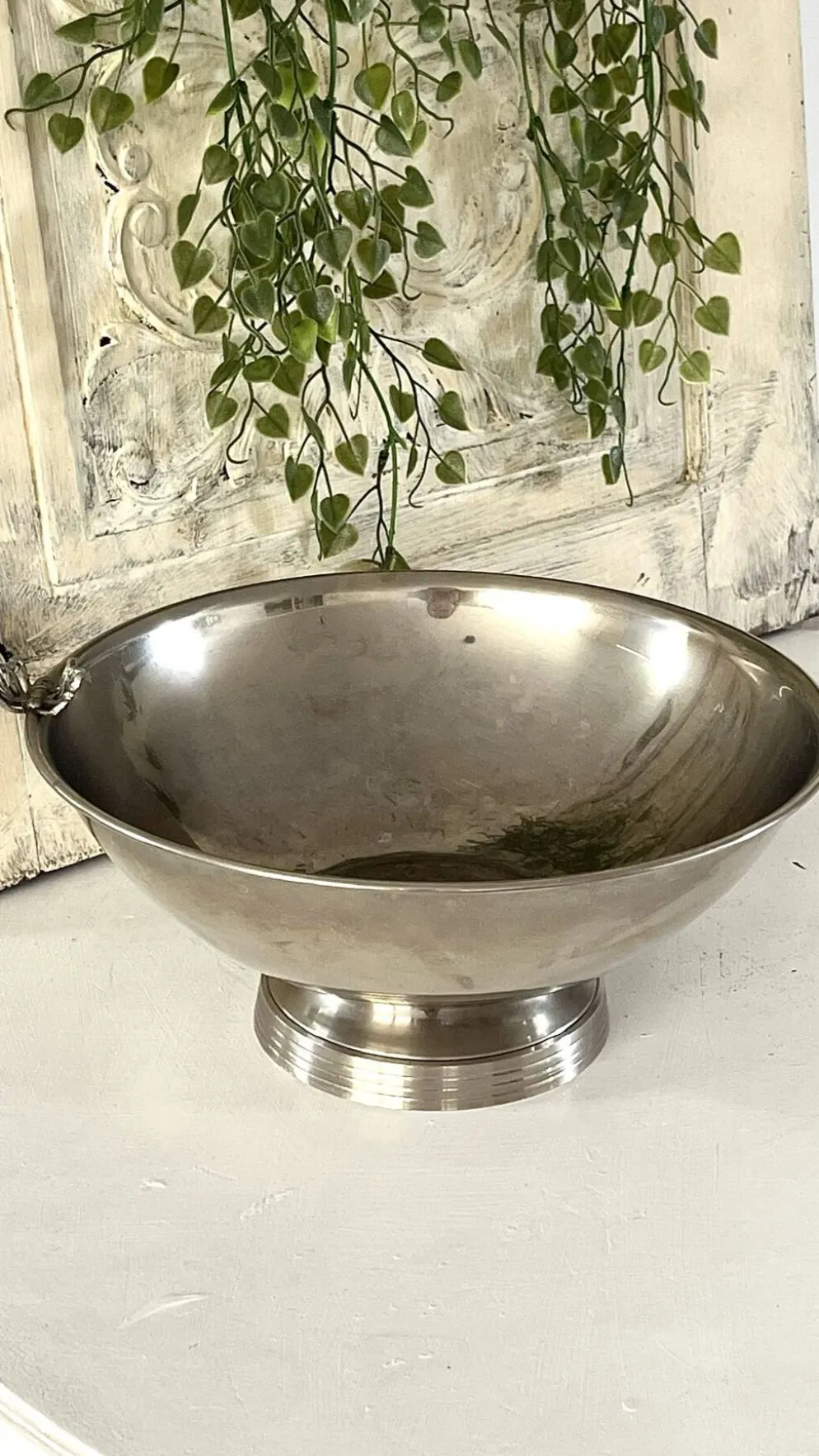 Refroidisseur de Champagne Papillon, Papillon en métal argenté vintage français