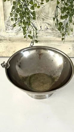 Refroidisseur de Champagne Papillon, Papillon en métal argenté vintage français
