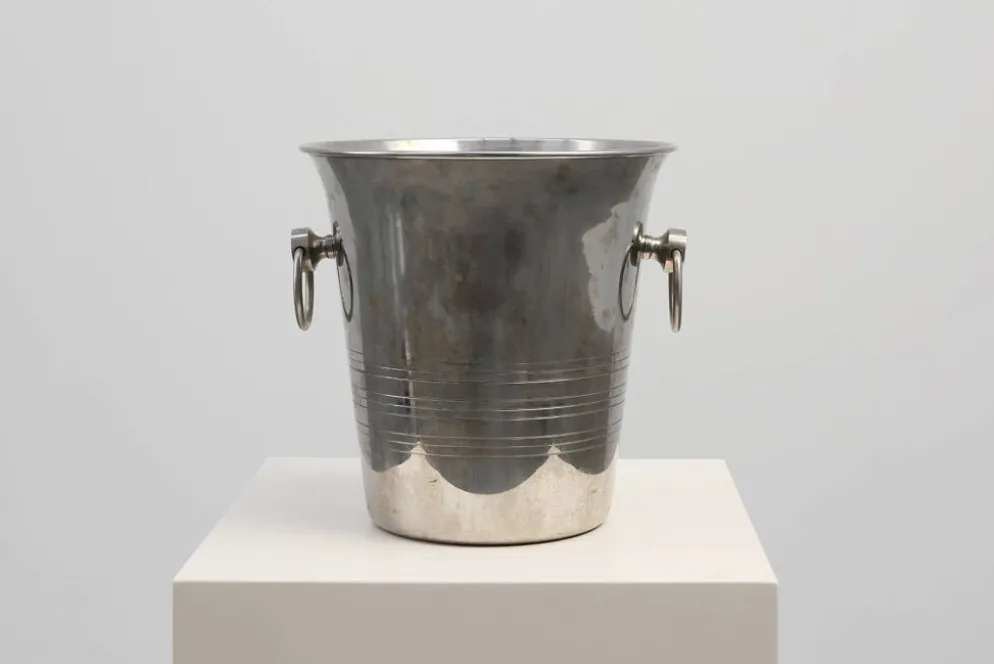 Refroidisseur à vin en argent massif Art Déco, France années 1930