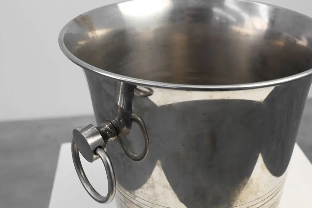 Refroidisseur à vin en argent massif Art Déco, France années 1930