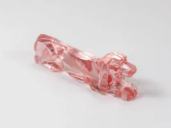 12 Repose-couteaux Chien Teckel Basset Art Déco Français en Verre Rosé, France, Années 1930
