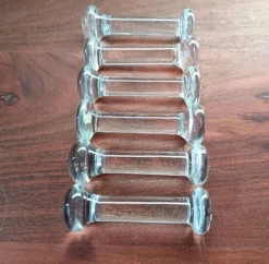 6 repose-couteaux en verre pressé vintage