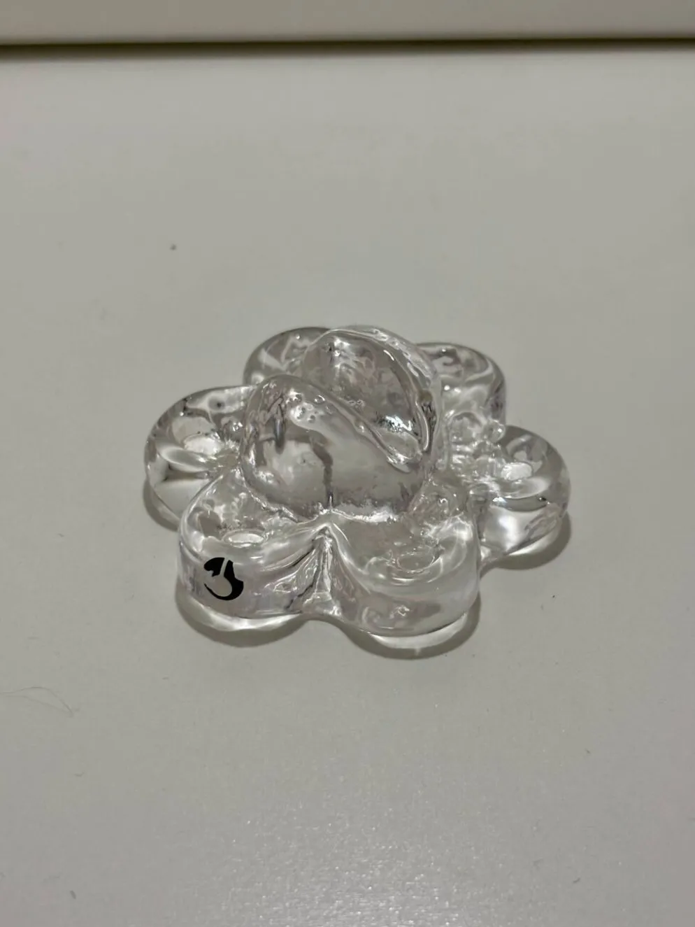4 Repose-couteaux en verre transparent - Pukkeberg - Suède - 1970