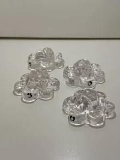 4 Repose-couteaux en verre transparent - Pukkeberg - Suède - 1970