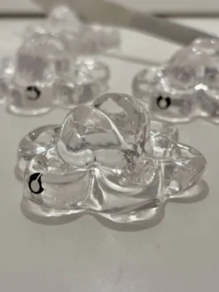 4 Repose-couteaux en verre transparent - Pukkeberg - Suède - 1970