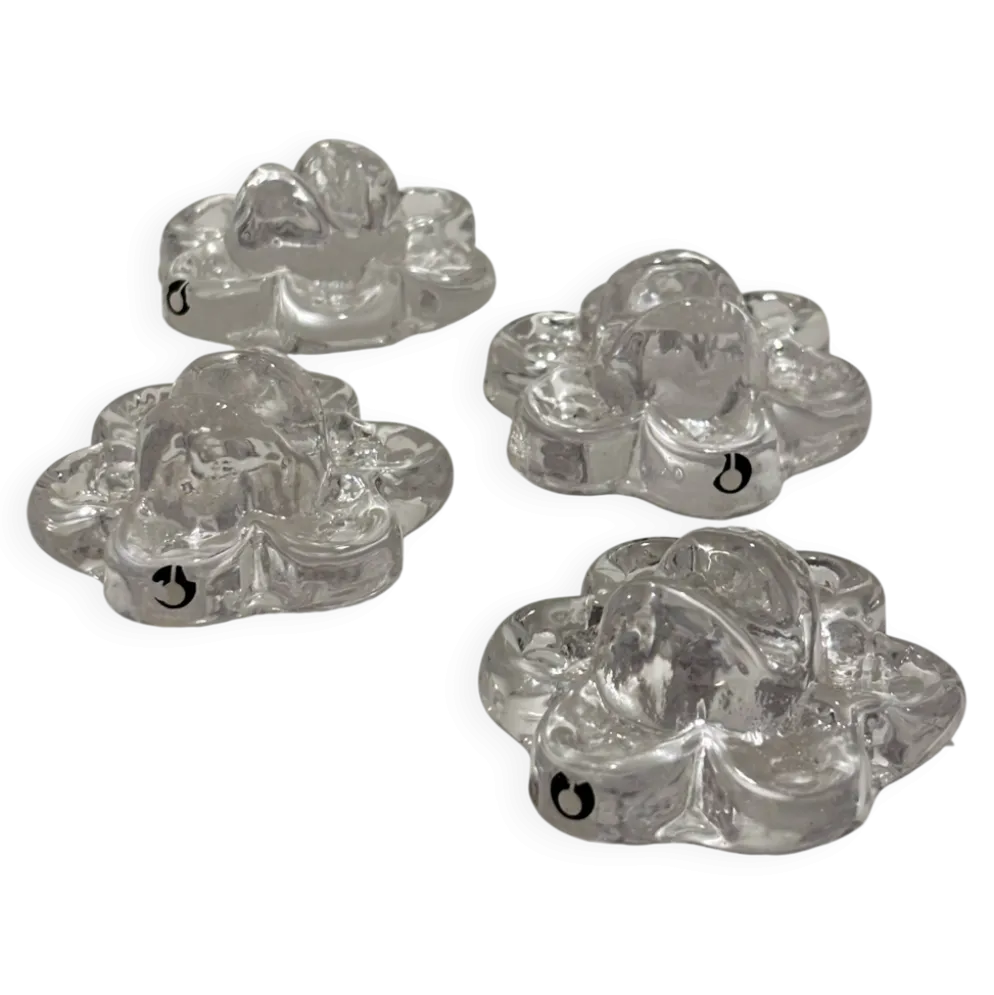 4 Repose-couteaux en verre transparent - Pukkeberg - Suède - 1970