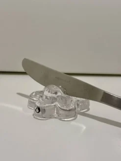 4 Repose-couteaux en verre transparent - Pukkeberg - Suède - 1970