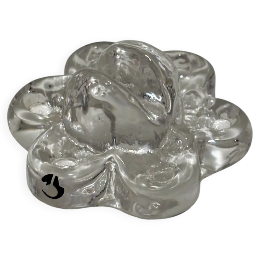 4 Repose-couteaux en verre transparent - Pukkeberg - Suède - 1970