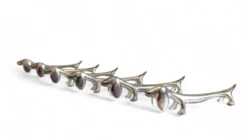 Repose-couteaux vintage, ensemble de six chiens teckels en argent, Italie, 20e siècle