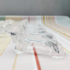 12 repose couteaux vintage plexiglass chien teckel