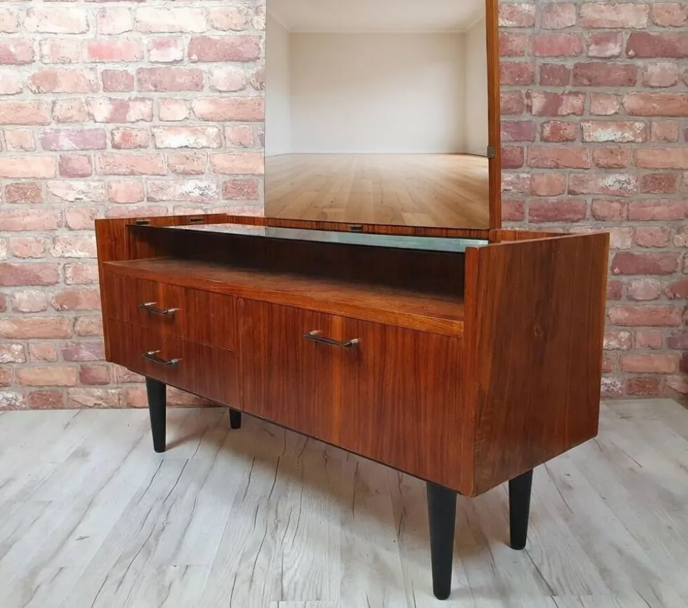 Restored Mid-Century Walnut Vanity Dressing Table by Marian Grabinski - 196