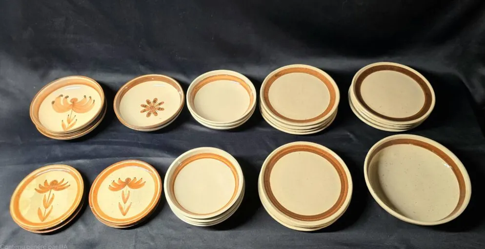 ROBERT PICAULT (1919-2000), lot de plats en céramiques émaillées vintage