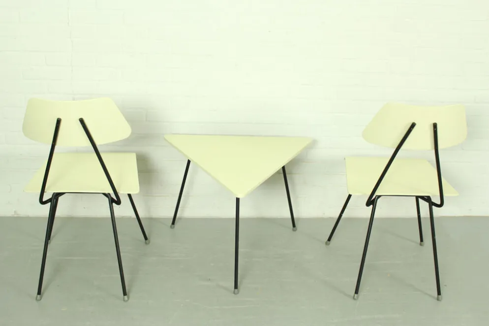 Rob Parry et Emile Truijen Lit, chaise et table de chevet pour la série Dico « Kamer 56 », années 1950