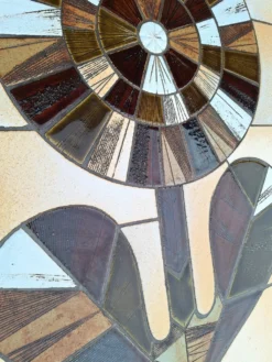 Roger Capron, table basse vintage avec plateau céramique, meuble desig