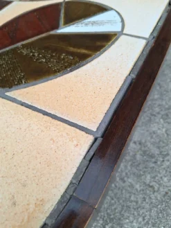 Roger Capron, table basse vintage avec plateau céramique, meuble desig