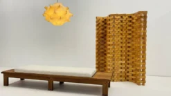 Room divider in Poplar wood 1990'S