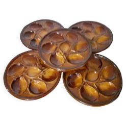 Saint-Clément / Série de 6 assiettes à huîtres