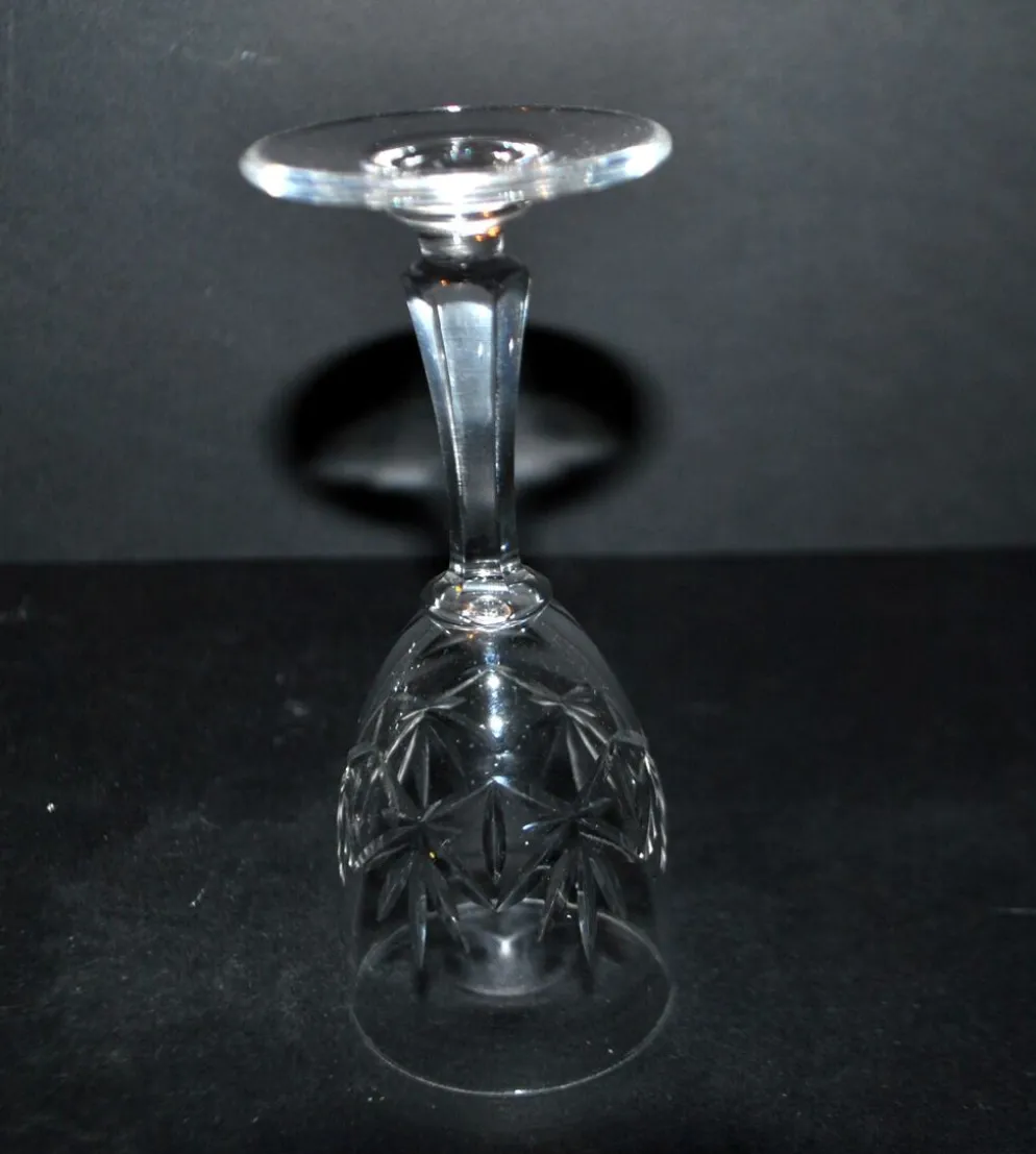 Saint-Louis lot de 6 verres à pied en cristal taillé palmettes 1900 H11.5