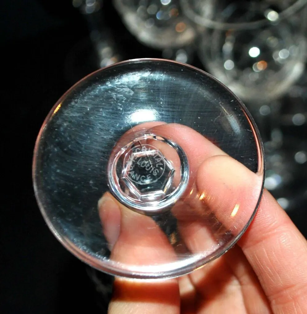 SAINT-LOUIS 10 verres à pied en cristal taillé MASSENET Taille 75