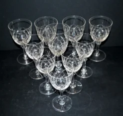 SAINT-LOUIS 10 verres à pied en cristal taillé MASSENET Taille 75