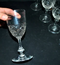 SAINT-LOUIS 10 verres à pied en cristal taillé MASSENET Taille 75