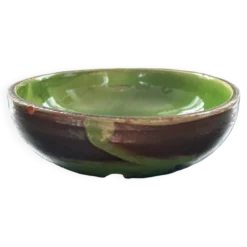 Saladier artisanal vert provençal