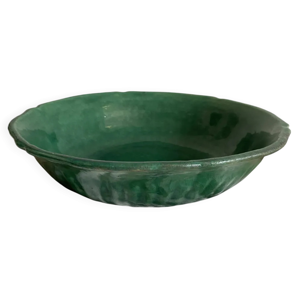 Saladier, coupe à fruits en céramique verte