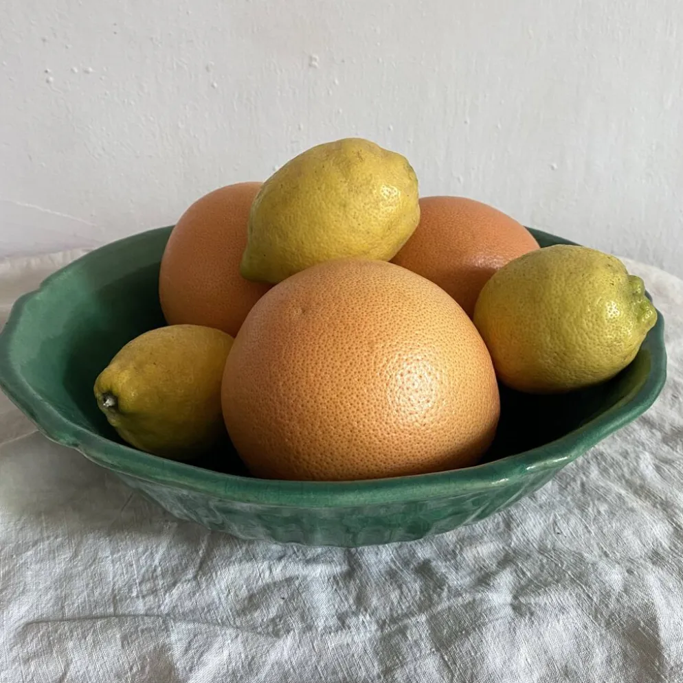 Saladier, coupe à fruits en céramique verte