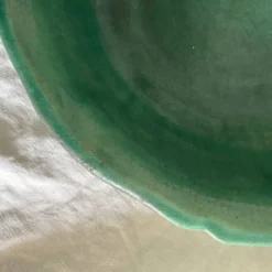 Saladier, coupe à fruits en céramique verte