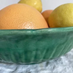 Saladier, coupe à fruits en céramique verte