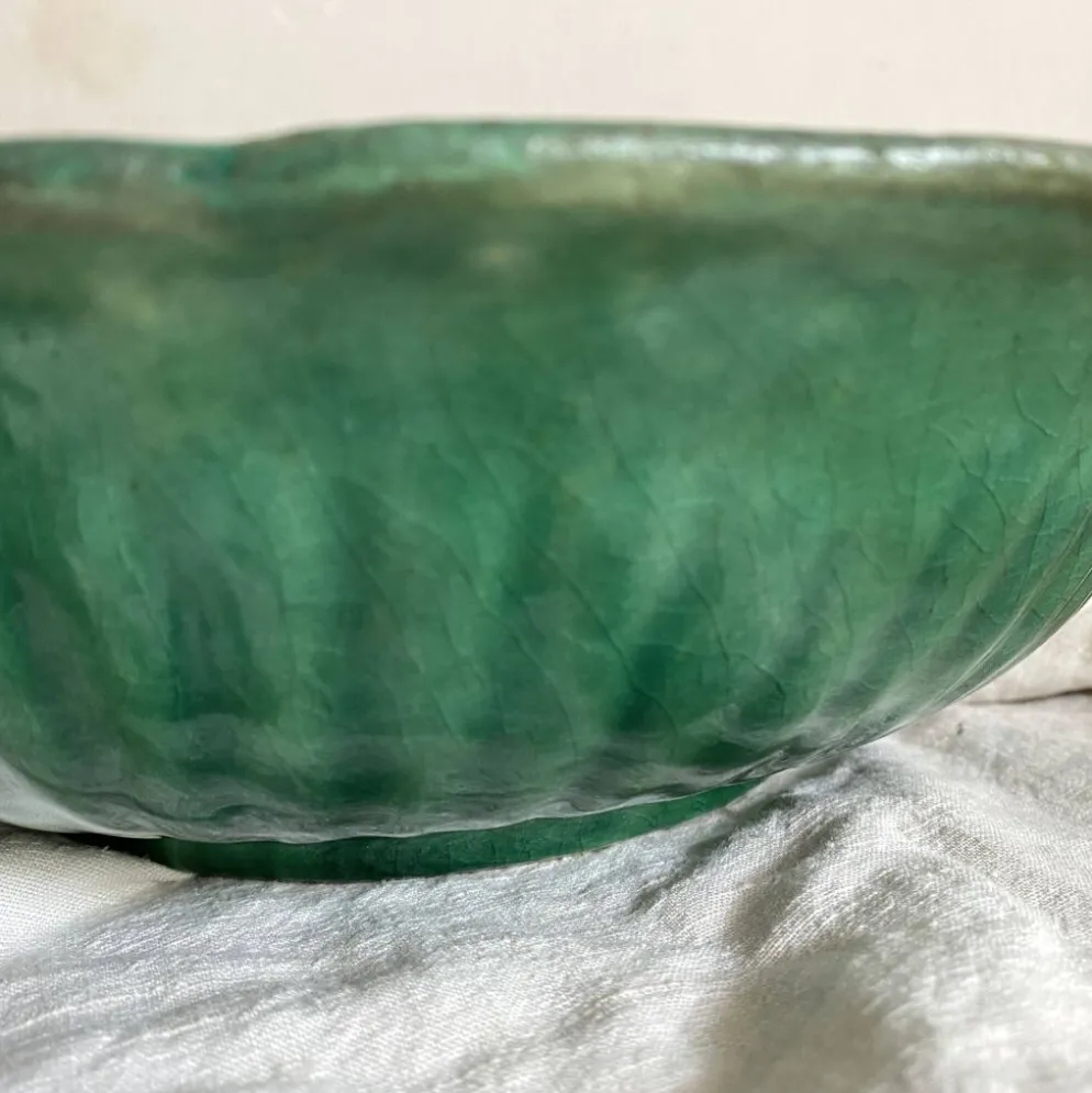 Saladier, coupe à fruits en céramique verte