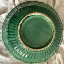 Saladier, coupe à fruits en céramique verte