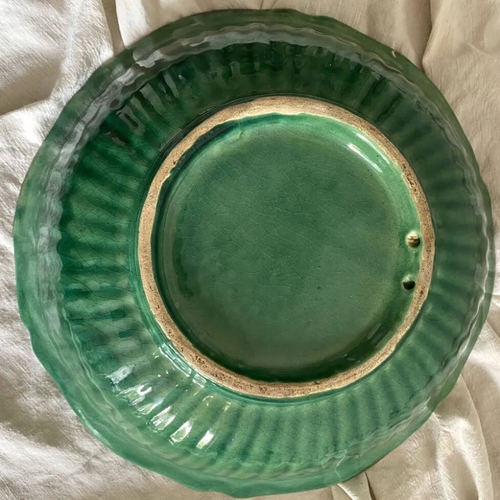 Saladier, coupe à fruits en céramique verte